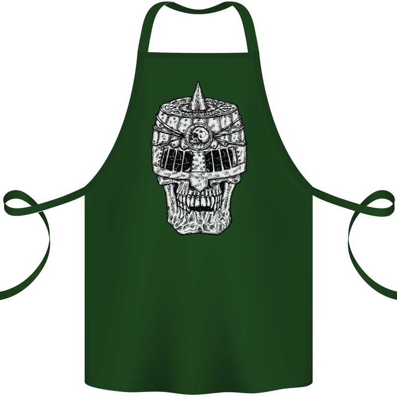 Skull Helmet Medieval  Fantasy Knight Cotton Apron 100% Organic Forest Green