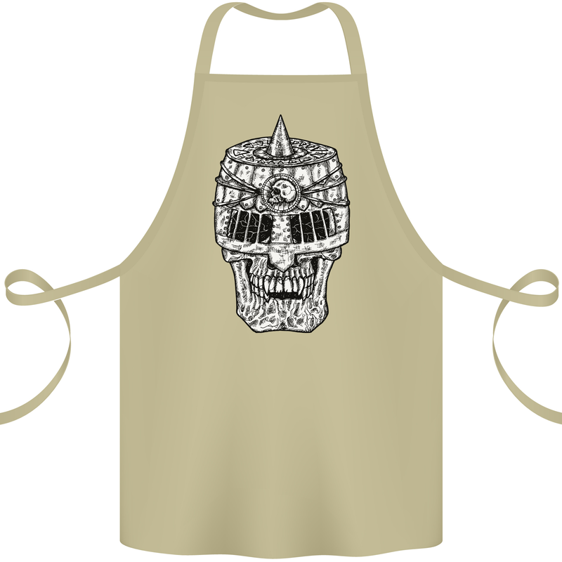 Skull Helmet Medieval  Fantasy Knight Cotton Apron 100% Organic Khaki
