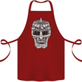 Skull Helmet Medieval  Fantasy Knight Cotton Apron 100% Organic Maroon
