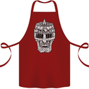 Skull Helmet Medieval  Fantasy Knight Cotton Apron 100% Organic Maroon