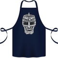 Skull Helmet Medieval  Fantasy Knight Cotton Apron 100% Organic Navy Blue
