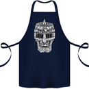 Skull Helmet Medieval  Fantasy Knight Cotton Apron 100% Organic Navy Blue