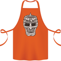 Skull Helmet Medieval  Fantasy Knight Cotton Apron 100% Organic Orange