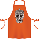 Skull Helmet Medieval  Fantasy Knight Cotton Apron 100% Organic Orange
