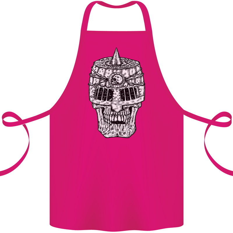 Skull Helmet Medieval  Fantasy Knight Cotton Apron 100% Organic Pink