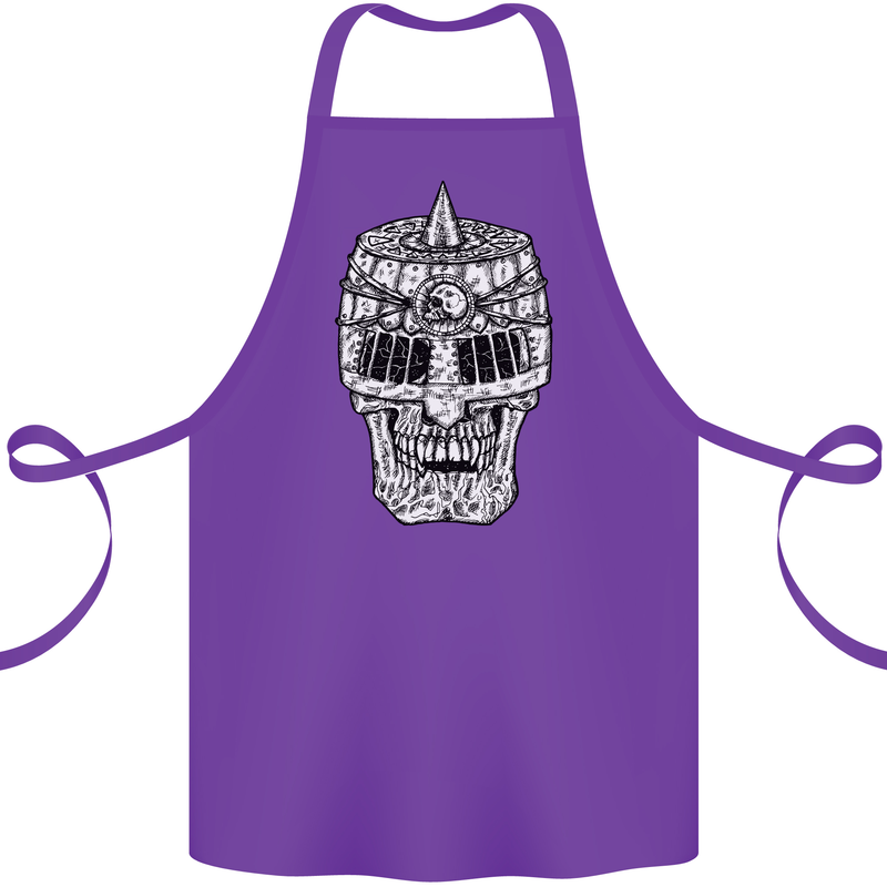 Skull Helmet Medieval  Fantasy Knight Cotton Apron 100% Organic Purple