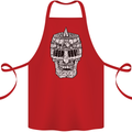 Skull Helmet Medieval  Fantasy Knight Cotton Apron 100% Organic Red