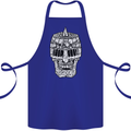 Skull Helmet Medieval  Fantasy Knight Cotton Apron 100% Organic Royal Blue