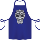 Skull Helmet Medieval  Fantasy Knight Cotton Apron 100% Organic Royal Blue