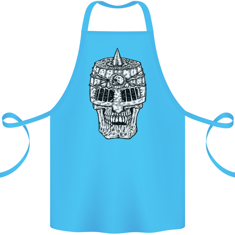 Skull Helmet Medieval  Fantasy Knight Cotton Apron 100% Organic Turquoise