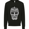 Skull Helmet Medieval  Fantasy Knight Kids Sweatshirt Jumper Black