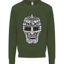 Skull Helmet Medieval  Fantasy Knight Kids Sweatshirt Jumper Forest Green