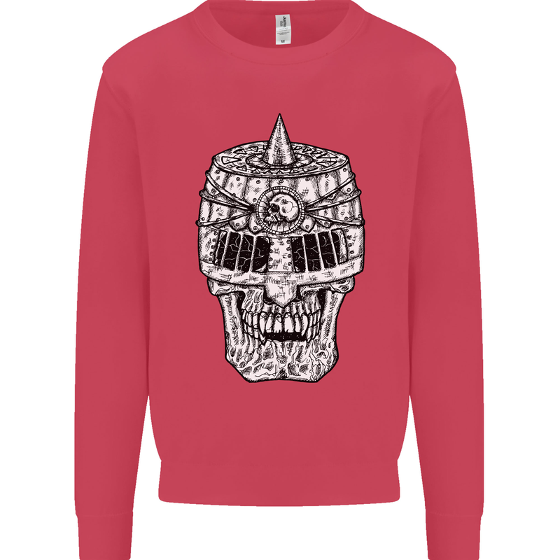 Skull Helmet Medieval  Fantasy Knight Kids Sweatshirt Jumper Heliconia