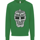 Skull Helmet Medieval  Fantasy Knight Kids Sweatshirt Jumper Irish Green