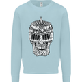 Skull Helmet Medieval  Fantasy Knight Kids Sweatshirt Jumper Light Blue