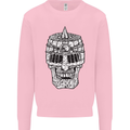 Skull Helmet Medieval  Fantasy Knight Kids Sweatshirt Jumper Light Pink