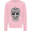 Skull Helmet Medieval  Fantasy Knight Kids Sweatshirt Jumper Light Pink