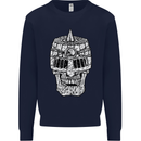 Skull Helmet Medieval  Fantasy Knight Kids Sweatshirt Jumper Navy Blue