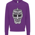 Skull Helmet Medieval  Fantasy Knight Kids Sweatshirt Jumper Purple