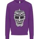 Skull Helmet Medieval  Fantasy Knight Kids Sweatshirt Jumper Purple