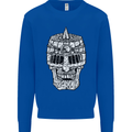 Skull Helmet Medieval  Fantasy Knight Kids Sweatshirt Jumper Royal Blue