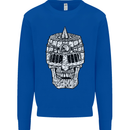 Skull Helmet Medieval  Fantasy Knight Kids Sweatshirt Jumper Royal Blue