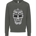 Skull Helmet Medieval  Fantasy Knight Kids Sweatshirt Jumper Storm Grey