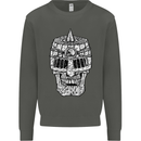 Skull Helmet Medieval  Fantasy Knight Kids Sweatshirt Jumper Storm Grey