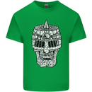 Skull Helmet Medieval  Fantasy Knight Kids T-Shirt Childrens Irish Green