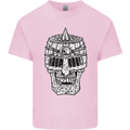Skull Helmet Medieval  Fantasy Knight Kids T-Shirt Childrens Light Pink