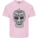 Skull Helmet Medieval  Fantasy Knight Kids T-Shirt Childrens Light Pink