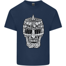 Skull Helmet Medieval  Fantasy Knight Kids T-Shirt Childrens Navy Blue