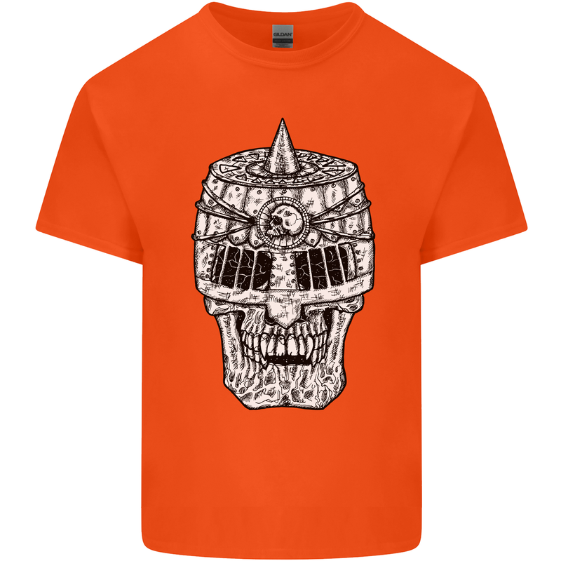 Skull Helmet Medieval  Fantasy Knight Kids T-Shirt Childrens Orange