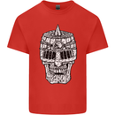 Skull Helmet Medieval  Fantasy Knight Kids T-Shirt Childrens Red