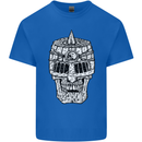 Skull Helmet Medieval  Fantasy Knight Kids T-Shirt Childrens Royal Blue