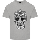 Skull Helmet Medieval  Fantasy Knight Kids T-Shirt Childrens Sports Grey