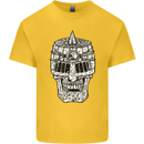 Skull Helmet Medieval  Fantasy Knight Kids T-Shirt Childrens Yellow
