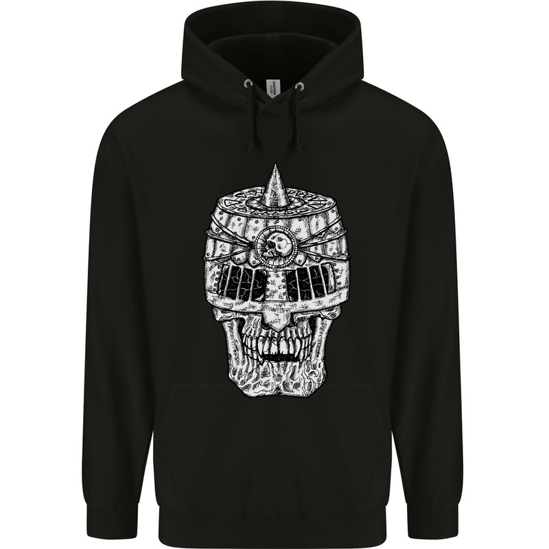 Skull Helmet Medieval  Fantasy Knight Mens 80% Cotton Hoodie Black