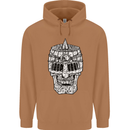 Skull Helmet Medieval  Fantasy Knight Mens 80% Cotton Hoodie Caramel Latte