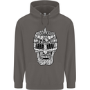 Skull Helmet Medieval  Fantasy Knight Mens 80% Cotton Hoodie Charcoal