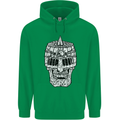 Skull Helmet Medieval  Fantasy Knight Mens 80% Cotton Hoodie Irish Green