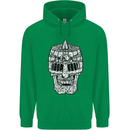 Skull Helmet Medieval  Fantasy Knight Mens 80% Cotton Hoodie Irish Green