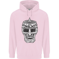 Skull Helmet Medieval  Fantasy Knight Mens 80% Cotton Hoodie Light Pink