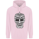 Skull Helmet Medieval  Fantasy Knight Mens 80% Cotton Hoodie Light Pink