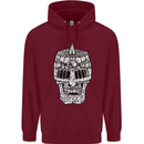 Skull Helmet Medieval  Fantasy Knight Mens 80% Cotton Hoodie Maroon