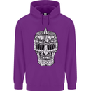 Skull Helmet Medieval  Fantasy Knight Mens 80% Cotton Hoodie Purple