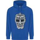 Skull Helmet Medieval  Fantasy Knight Mens 80% Cotton Hoodie Royal Blue