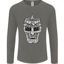 Skull Helmet Medieval  Fantasy Knight Mens Long Sleeve T-Shirt Charcoal