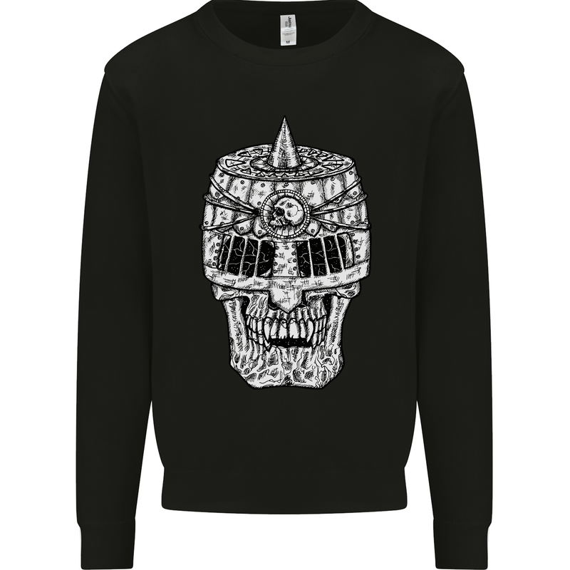 Skull Helmet Medieval  Fantasy Knight Mens Sweatshirt Jumper Black