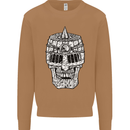 Skull Helmet Medieval  Fantasy Knight Mens Sweatshirt Jumper Caramel Latte